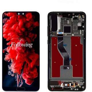 LCD Дисплей за Huawei P20 PRO + тъч скрийн / Черен / с рамка